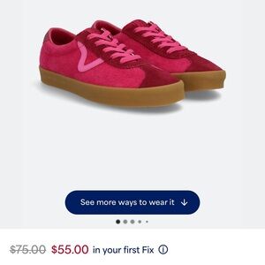 NWOT Vans Sport Low Lace Up Pink Sneaker